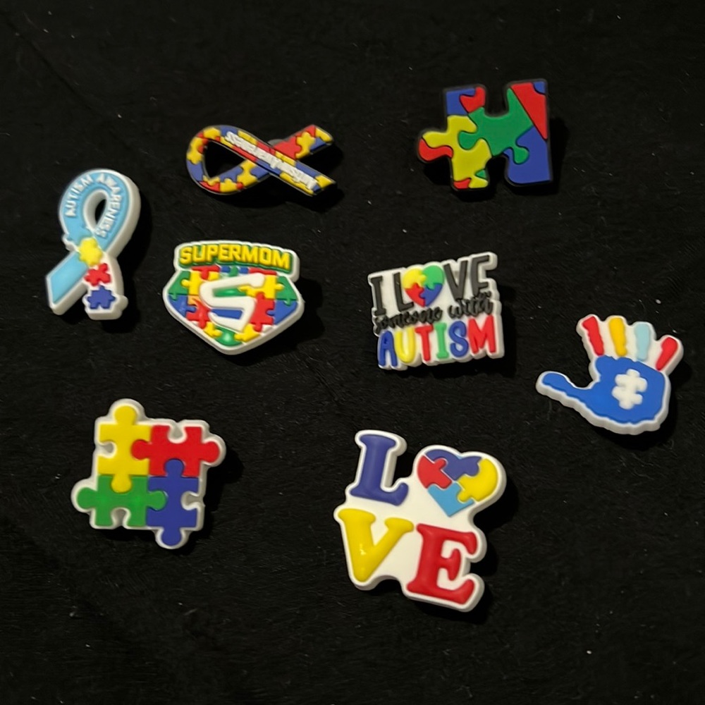 Set of Autism Awareness Croc Charms